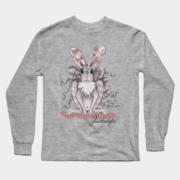 Jackalope Long Sleeve T-Shirt by TJWArtisticCreations